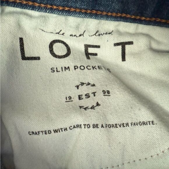 LOFT Curvy High Waist Skinny Jeans Classic Tapered Fit button Up Jeans Size 29/8 - Picture 5 of 9